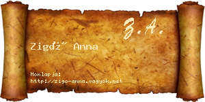 Zigó Anna névjegykártya
